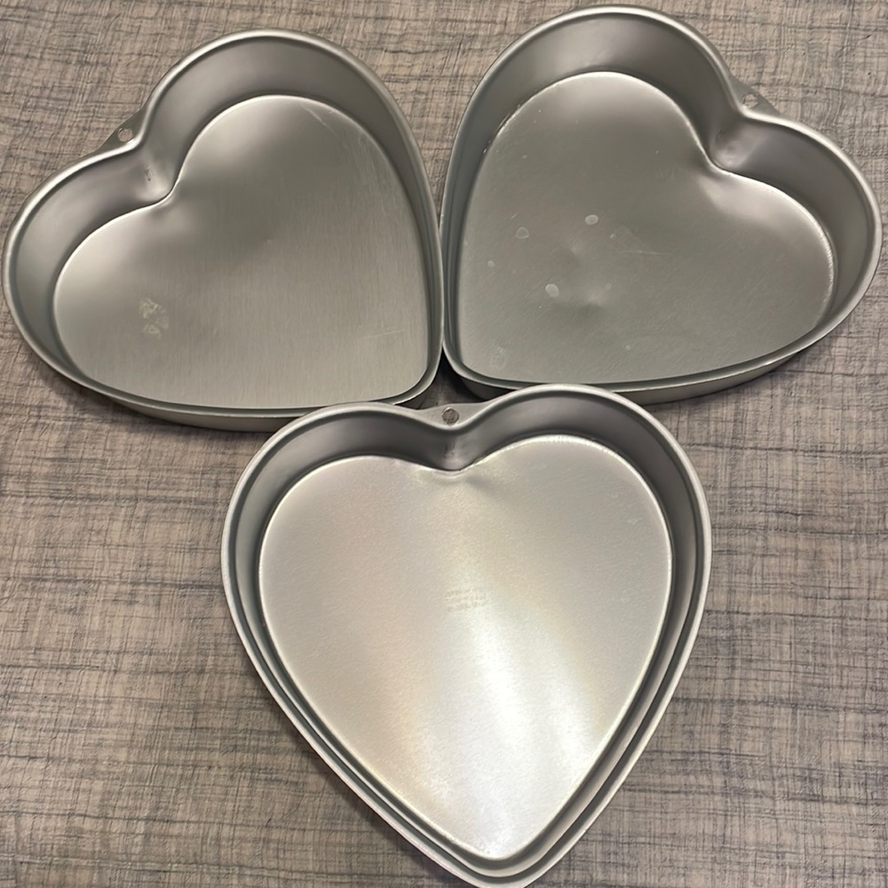 3 Wilton Heart Shaped Baking Pans